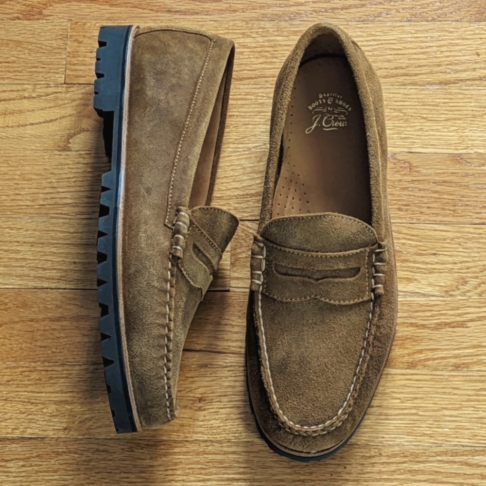 J. Crew Lug Sole Camden Loafers in Suede
